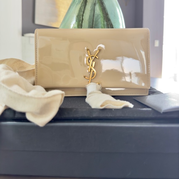 ‼️ONE LEFT! Saint Laurent Kate Wallet On Chain With Tassel Patent Leather - Picture 7 of 12